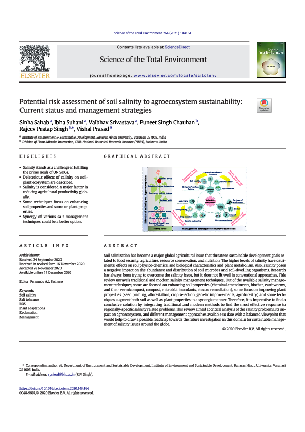 (PDF) Potential risk assessment of soil salinity to agroecosystem ...