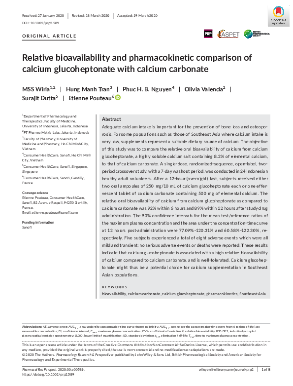 (PDF) Relative bioavailability and pharmacokinetic comparison of ...