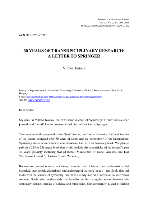 PDF) 30 years of transdisciplinary research: A letter to Springer