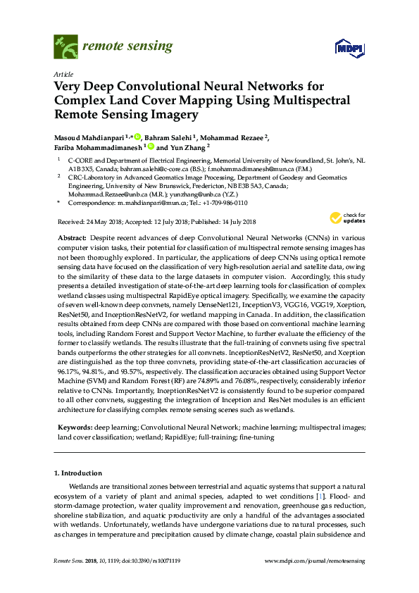 (PDF) Very Deep Convolutional Neural Networks for Complex Land Cover ...