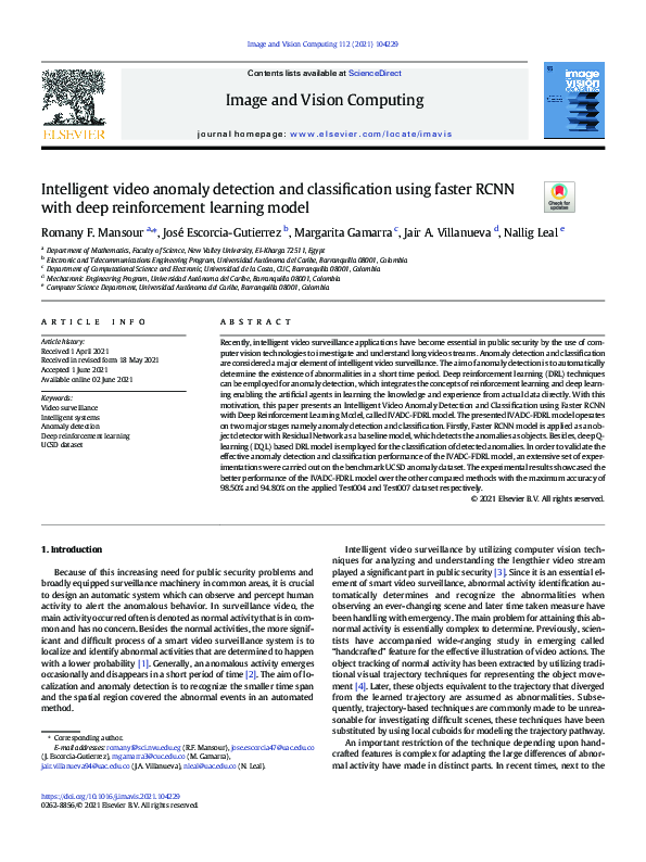 (PDF) Intelligent video anomaly detection and classification using ...