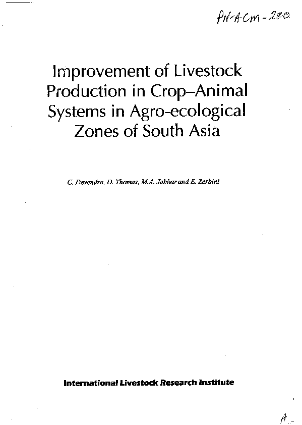 (PDF) Improvement of livestock production in crop-animal systems in ...