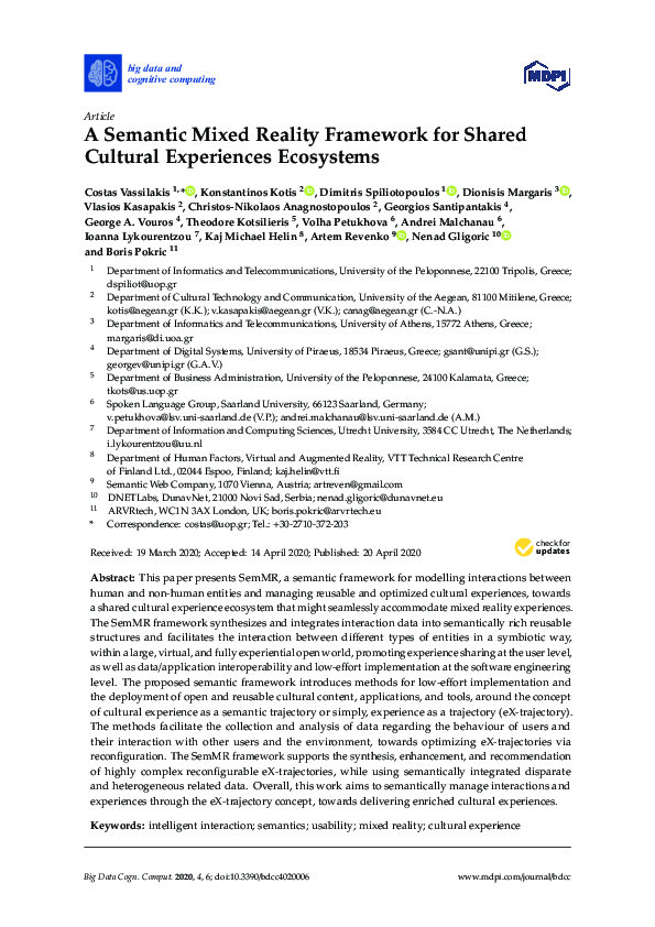 (PDF) A Semantic Mixed Reality Framework for Shared Cultural ...