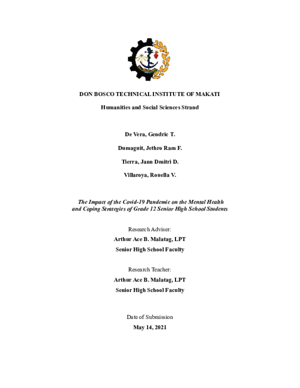 (PDF) The Impact of the Covid-19 Pandemic on the Mental Health and ...