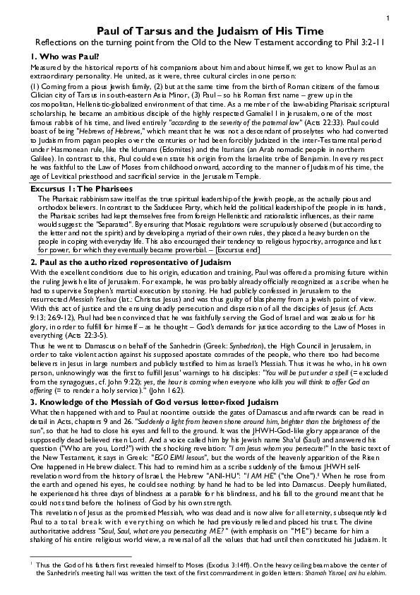 (PDF) Paul of Tarsus and the Judaism of His Time