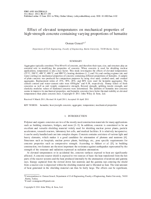 (PDF) Effect of elevated temperatures on mechanical properties of high ...