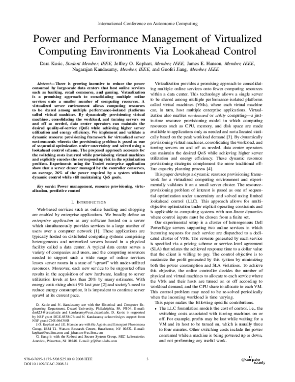 (PDF) Power and performance management of virtualized computing ...