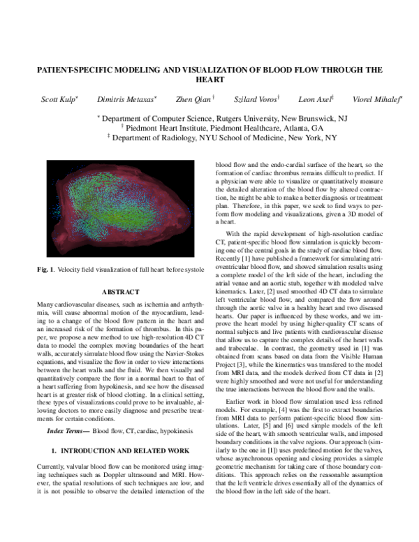 (PDF) Patient-specific modeling and visualization of blood flow through ...