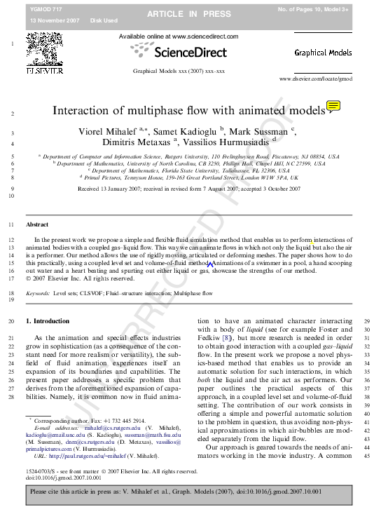 (PDF) Interaction of multiphase flow with animated models