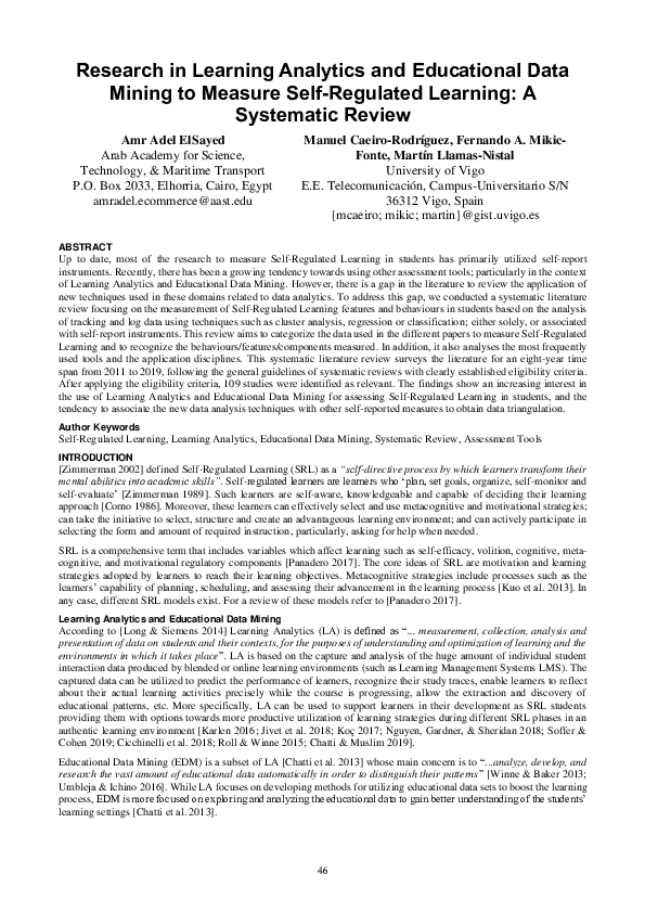 (PDF) Research in Learning Analytics and Educational Data Mining to ...