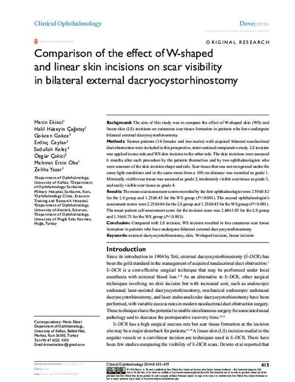 (PDF) Comparison of the effect of W-shaped and linear skin incisions on ...