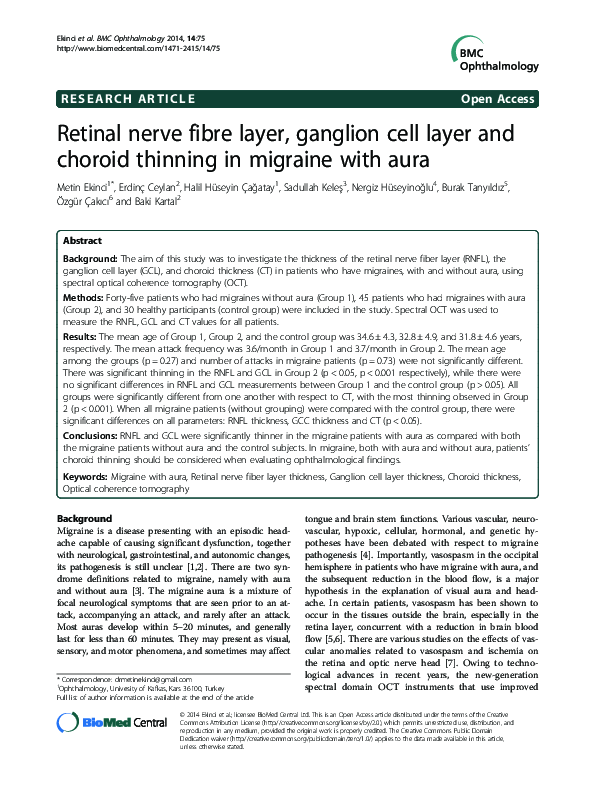 (PDF) Retinal nerve fibre layer, ganglion cell layer and choroid ...