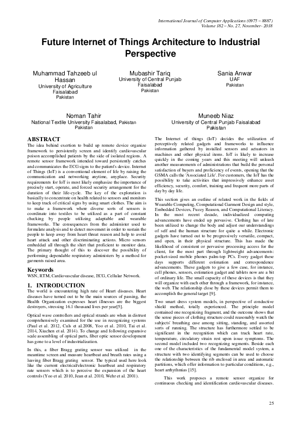 (PDF) Future Internet of Things Architecture to Industrial Perspective