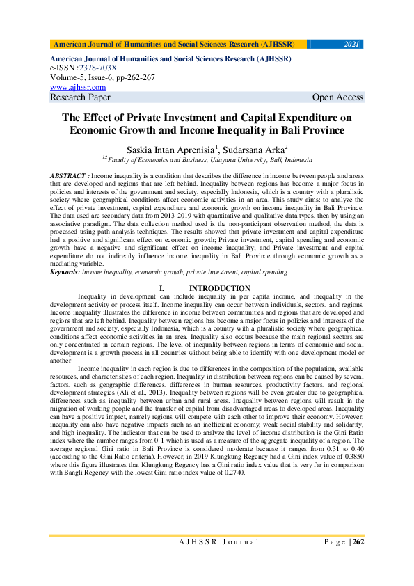 (PDF) The Effect of Private Investment and Capital Expenditure on ...