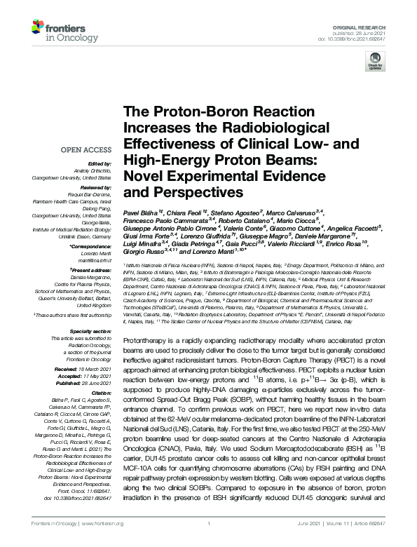 (PDF) The Proton-Boron Reaction Increases the Radiobiological ...