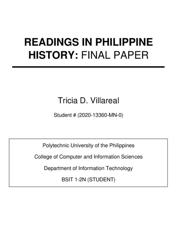 Pdf Exploring National Identity In Philippine History Pdf Exploring National Identity In Philippine History