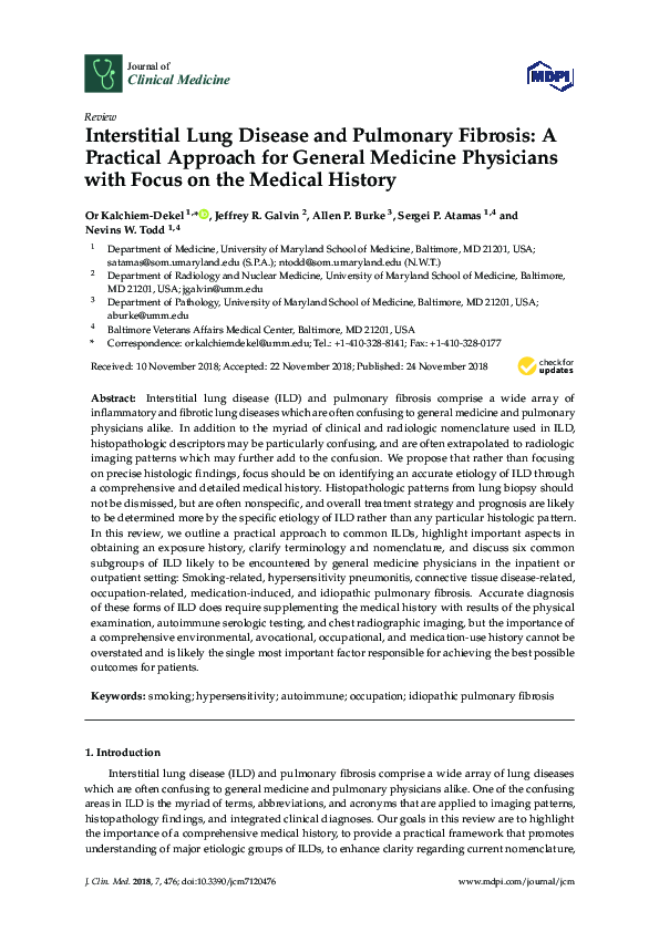 (PDF) Interstitial Lung Disease and Pulmonary Fibrosis: A Practical ...