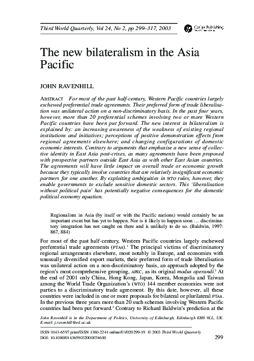 (PDF) The new bilateralism in the Asia Pacific