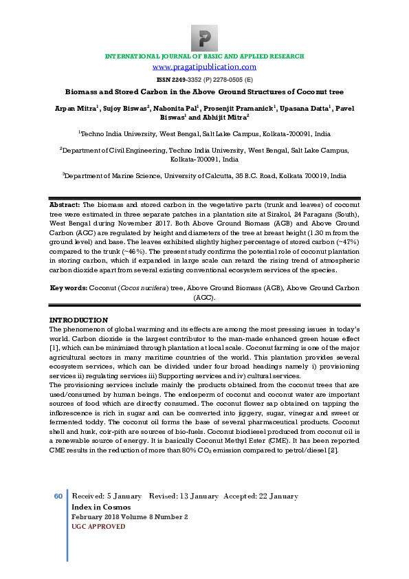 (PDF) Biomass and Stored Carbon in the Above Ground Structures of ...