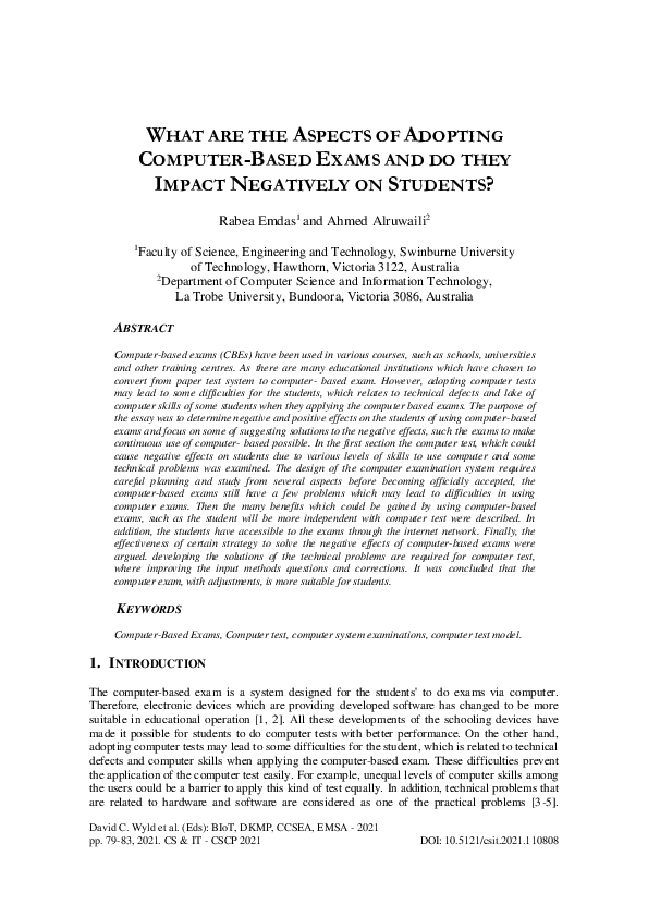 (PDF) What are the Aspects of Adopting Computer-Based Exams and do they ...