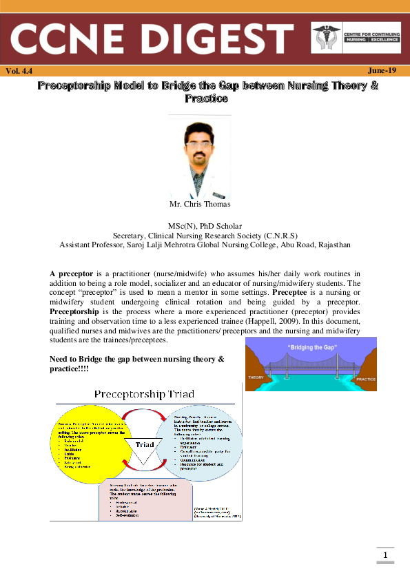 (PDF) Preceptorship Model to Bridge the Gap between Nursing Theory ...
