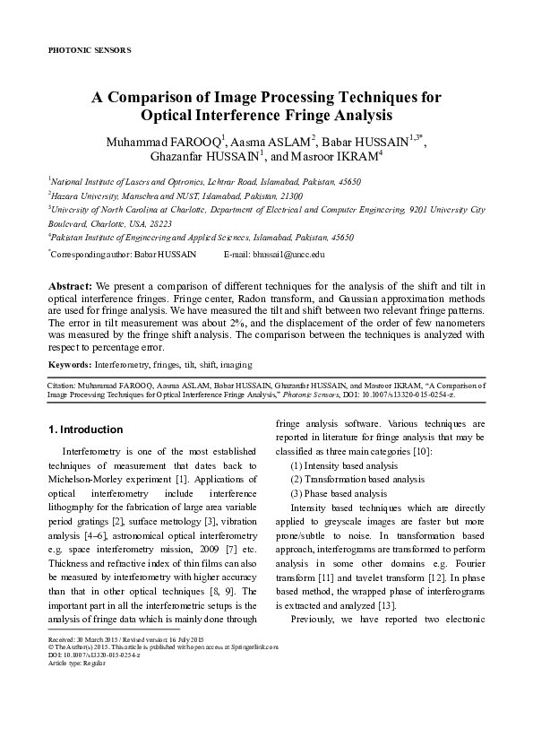 (PDF) A comparison of image processing techniques for visual speech ...