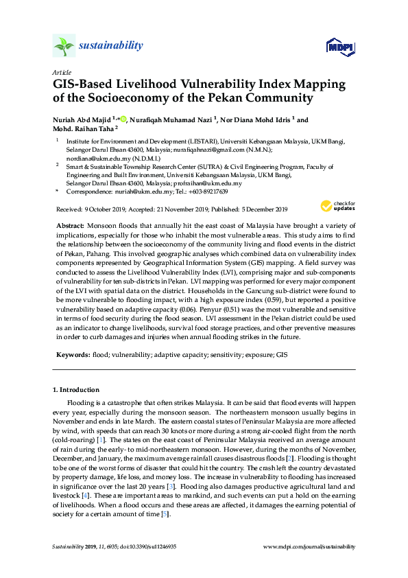 (PDF) GIS-Based Livelihood Vulnerability Index Mapping of the ...