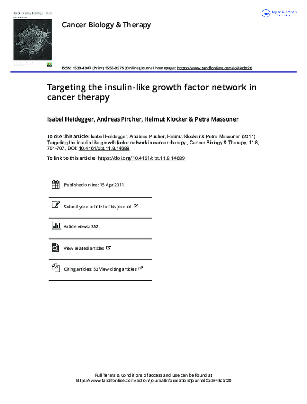 (PDF) Targeting the insulin-like growth factor network in cancer therapy