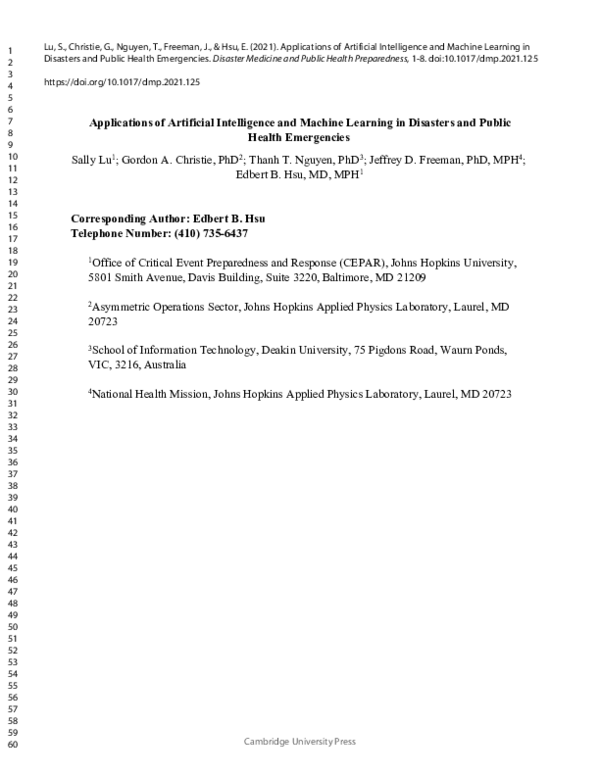 (PDF) Applications of Artificial Intelligence and Machine Learning in ...