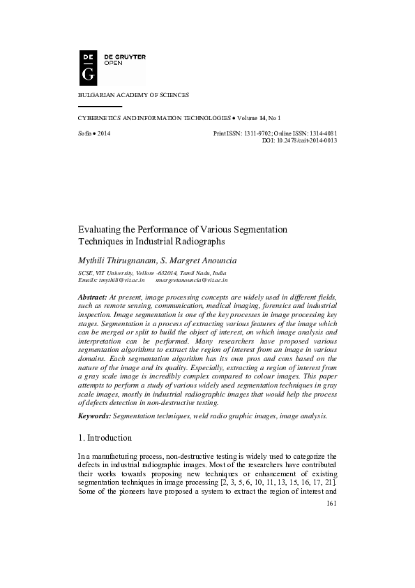 (PDF) Evaluating the performance of various segmentation techniques in ...