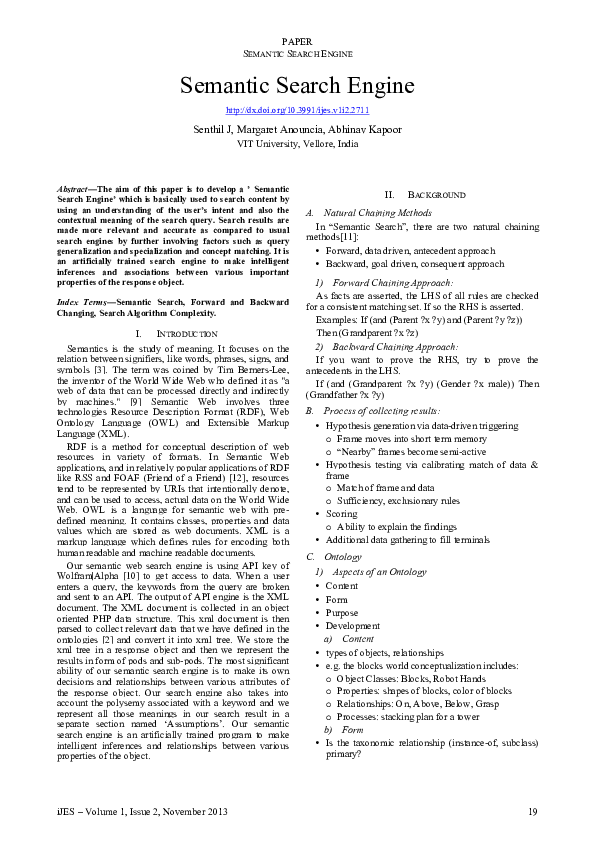 (PDF) Semantic Search Engine