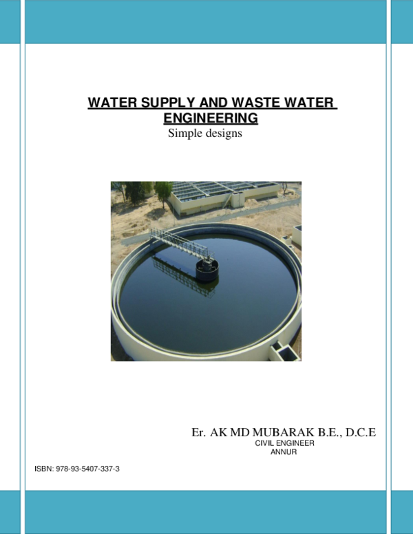 (PDF) WATER SUPPLY AND WASTE WATER ENGINEERING Simple designs AK MD
