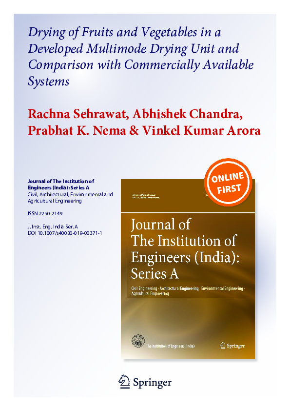 (PDF) Drying of Fruits and Vegetables in a Developed Multimode Drying ...
