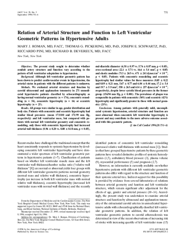 (PDF) Relation of arterial structure and function to left ventricular ...