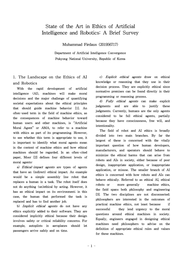 (PDF) State of the Art in Ethics of Artificial Intelligence and ...