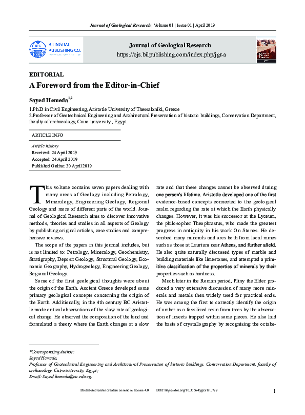 (PDF) Foreword from the Editor-in-Chief