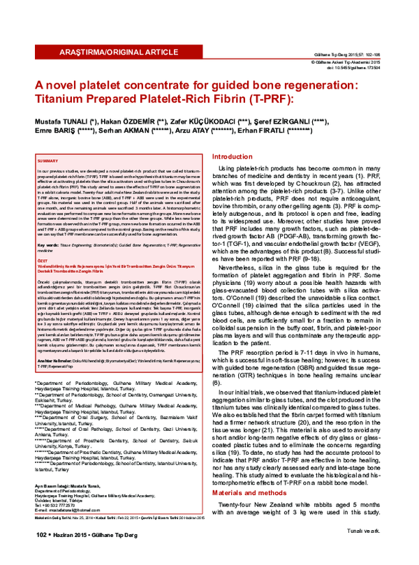 (PDF) A Novel Platelet Concentrate For Guided Bone Regeneration ...
