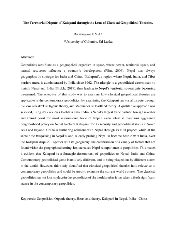 Territorial dispute essay picture