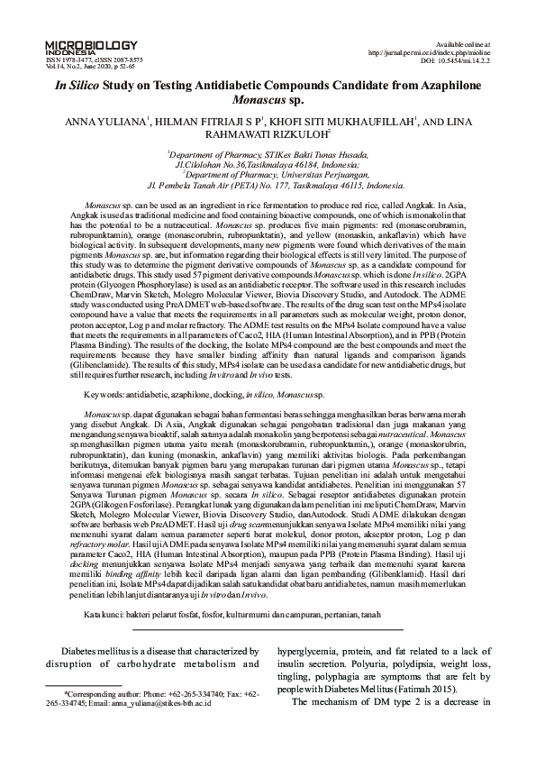 (PDF) In Silico Study on Testing Antidiabetic Compounds Candidate from ...