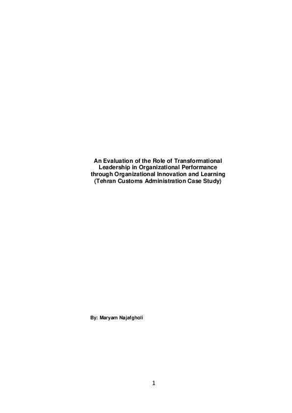(PDF) An Evaluation of the Role of Transformational Leadership in ...