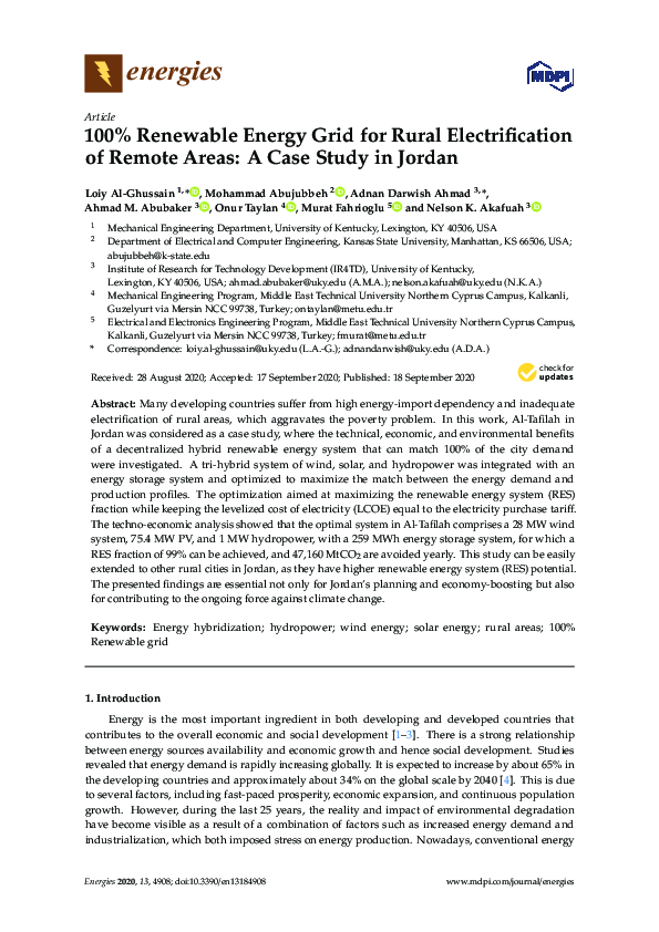 (PDF) 100% Renewable Energy Grid for Rural Electrification of Remote ...