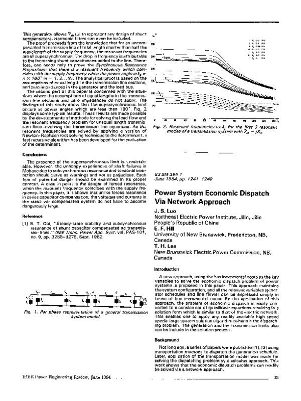 (PDF) Power System Economic Dispatch Via Network Approach