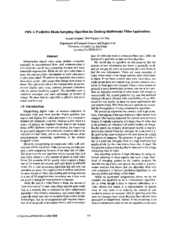 (PDF) PBS: a predictive block sampling algorithm for desktop multimedia ...