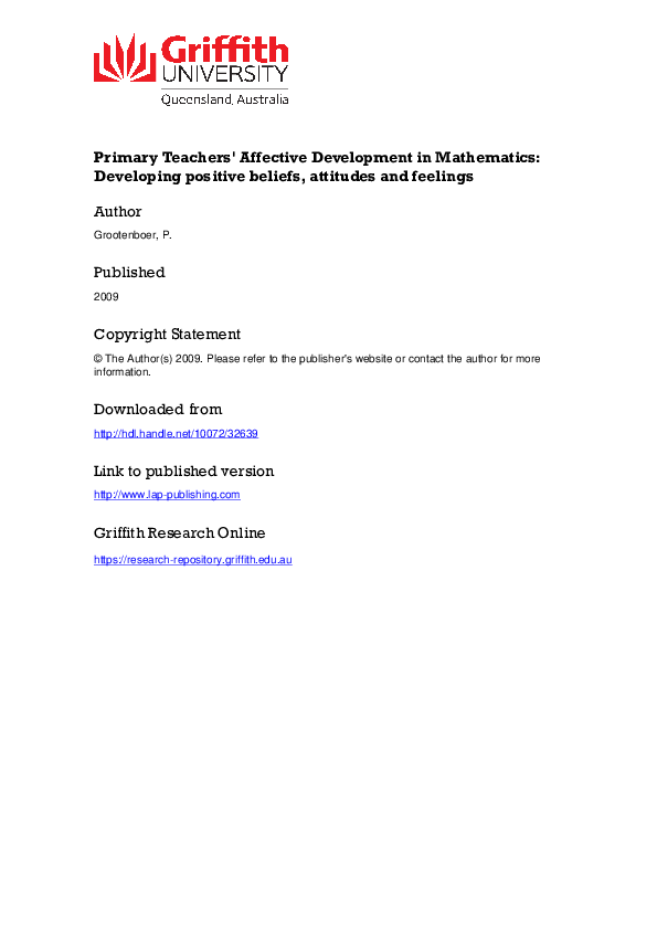 (PDF) Primary Teachers' Affective Development in Mathematics ...