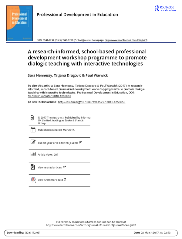 (PDF) A research-informed, school-based professional development ...