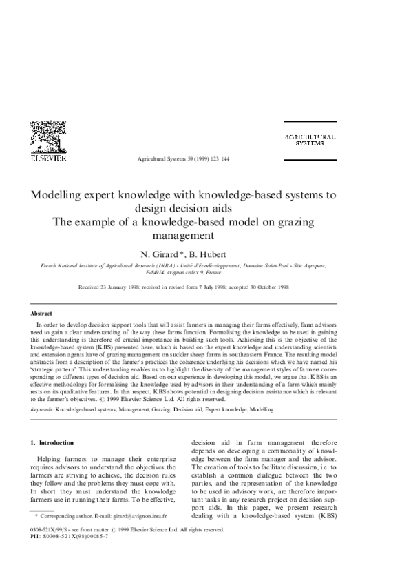 (PDF) Modelling expert knowledge with knowledge-based systems to design ...