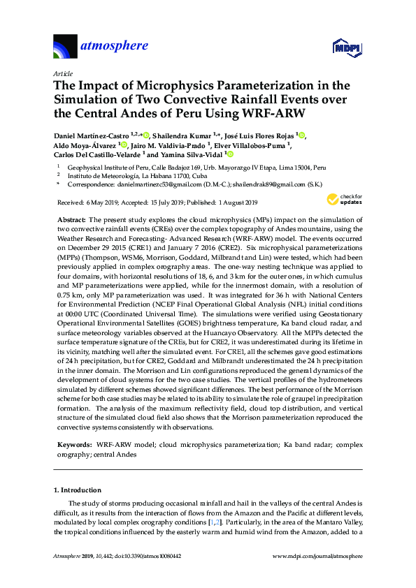 (PDF) The Impact of Microphysics Parameterization in the Simulation of ...