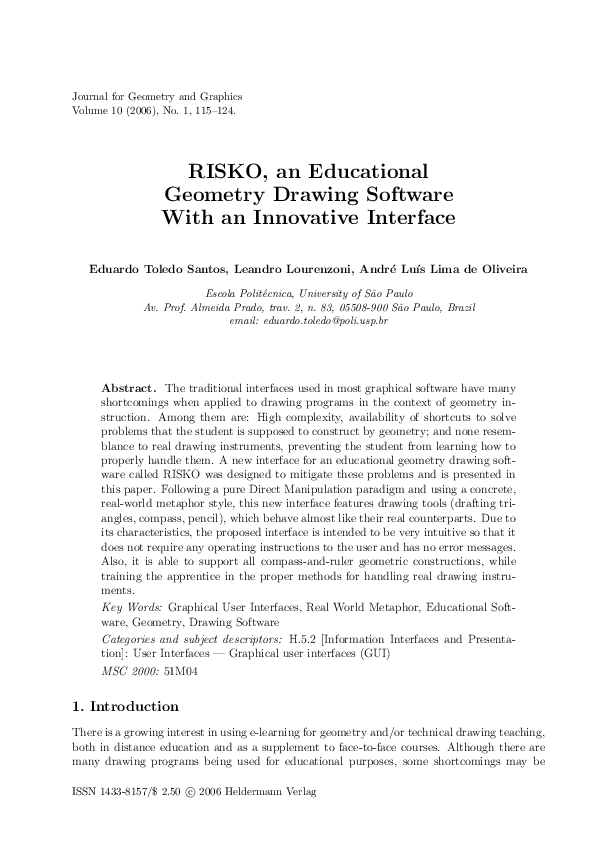 (PDF) RISKO, an Educational Geometry Drawing Software With an