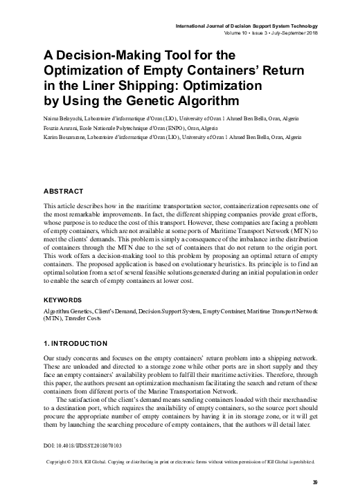 (PDF) A Decision-Making Tool for the Optimization of Empty Containers ...
