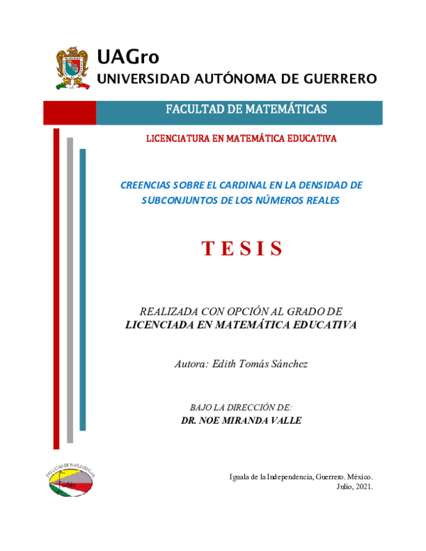  PDF Creencias Sobre El Cardinal En La Densidad De Subconjuntos De Los 